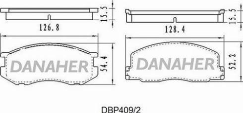 Danaher DBP409/2 - Тормозные колодки, дисковые, комплект autospares.lv