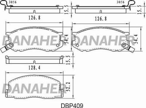 Danaher DBP409 - Тормозные колодки, дисковые, комплект autospares.lv