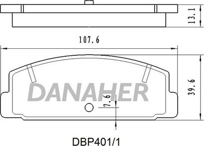 Danaher DBP401/1 - Тормозные колодки, дисковые, комплект autospares.lv