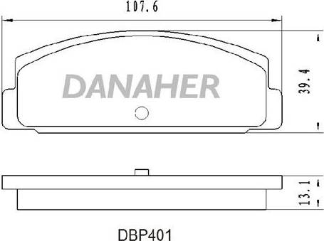 Danaher DBP401 - Тормозные колодки, дисковые, комплект autospares.lv