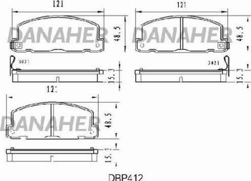 Danaher DBP412 - Тормозные колодки, дисковые, комплект autospares.lv