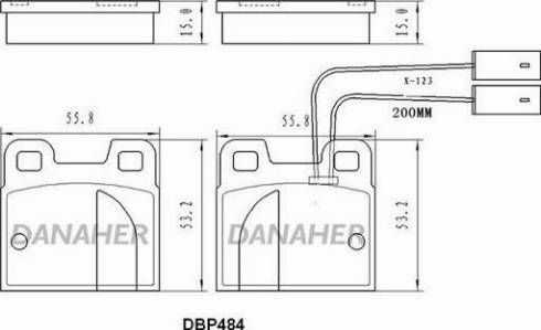 Danaher DBP484 - Тормозные колодки, дисковые, комплект autospares.lv