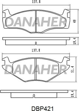 Danaher DBP421 - Тормозные колодки, дисковые, комплект autospares.lv