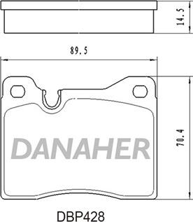 Danaher DBP428 - Тормозные колодки, дисковые, комплект autospares.lv