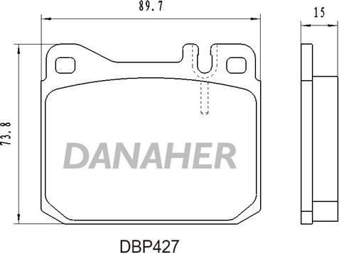 Danaher DBP427 - Тормозные колодки, дисковые, комплект autospares.lv