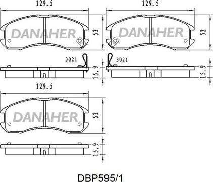 Danaher DBP595/1 - Тормозные колодки, дисковые, комплект autospares.lv