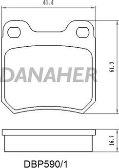 Danaher DBP590/1 - Тормозные колодки, дисковые, комплект autospares.lv