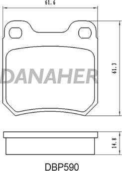 Danaher DBP590 - Тормозные колодки, дисковые, комплект autospares.lv