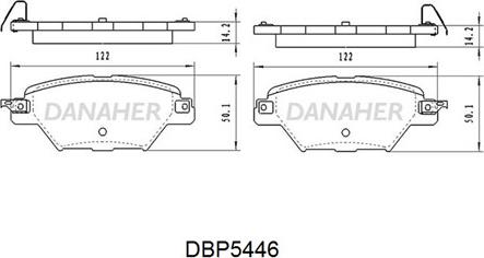 Danaher DBP5446 - Тормозные колодки, дисковые, комплект autospares.lv