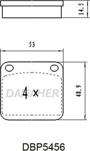 Danaher DBP5456 - Тормозные колодки, дисковые, комплект autospares.lv