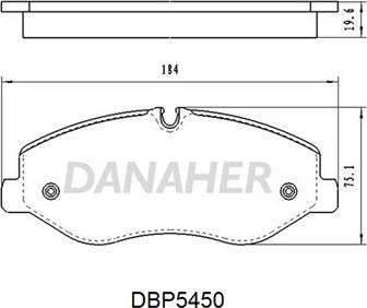 Danaher DBP5450 - Тормозные колодки, дисковые, комплект autospares.lv