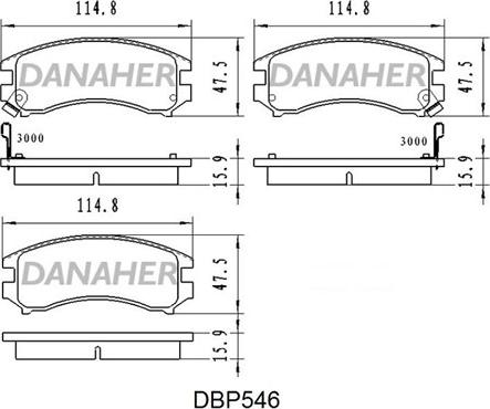 Danaher DBP546 - Тормозные колодки, дисковые, комплект autospares.lv