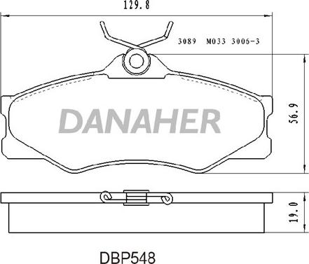 Danaher DBP548 - Тормозные колодки, дисковые, комплект autospares.lv