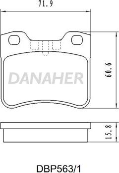 Danaher DBP563/1 - Тормозные колодки, дисковые, комплект autospares.lv