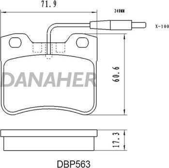 Danaher DBP563 - Тормозные колодки, дисковые, комплект autospares.lv