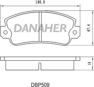 Danaher DBP509 - Тормозные колодки, дисковые, комплект autospares.lv