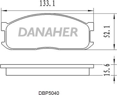 Danaher DBP5040 - Тормозные колодки, дисковые, комплект autospares.lv