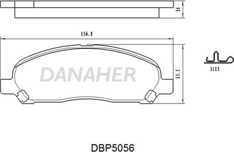 Danaher DBP5056 - Тормозные колодки, дисковые, комплект autospares.lv