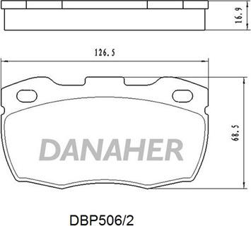 Danaher DBP506/2 - Тормозные колодки, дисковые, комплект autospares.lv
