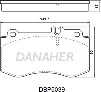 Danaher DBP5039 - Тормозные колодки, дисковые, комплект autospares.lv