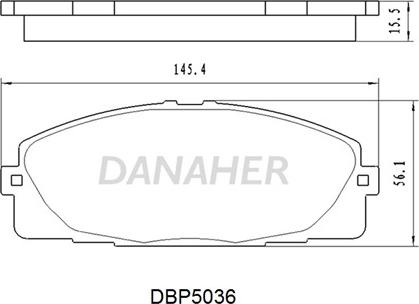 Danaher DBP5036 - Тормозные колодки, дисковые, комплект autospares.lv