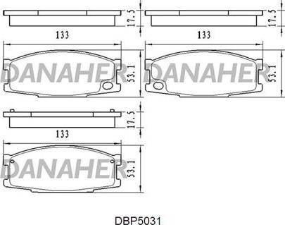 Danaher DBP5031 - Тормозные колодки, дисковые, комплект autospares.lv