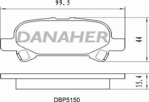 Danaher DBP5150 - Тормозные колодки, дисковые, комплект autospares.lv