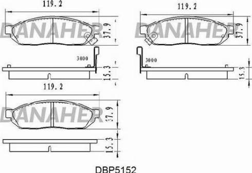 Danaher DBP5152 - Тормозные колодки, дисковые, комплект autospares.lv