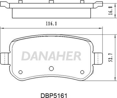 Danaher DBP5161 - Тормозные колодки, дисковые, комплект autospares.lv