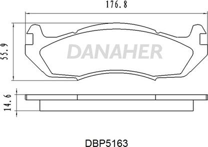 Danaher DBP5163 - Тормозные колодки, дисковые, комплект autospares.lv