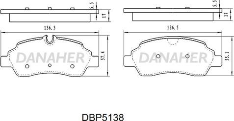 Danaher DBP5138 - Тормозные колодки, дисковые, комплект autospares.lv