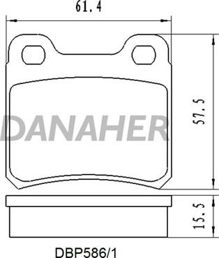 Danaher DBP586/1 - Тормозные колодки, дисковые, комплект autospares.lv