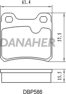 Danaher DBP586 - Тормозные колодки, дисковые, комплект autospares.lv