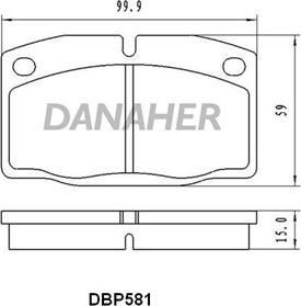 Danaher DBP581 - Тормозные колодки, дисковые, комплект autospares.lv