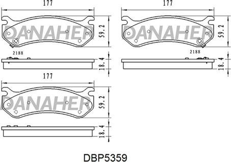 Danaher DBP5359 - Тормозные колодки, дисковые, комплект autospares.lv