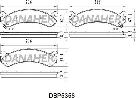 Danaher DBP5358 - Тормозные колодки, дисковые, комплект autospares.lv