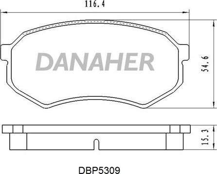 Danaher DBP5309 - Тормозные колодки, дисковые, комплект autospares.lv