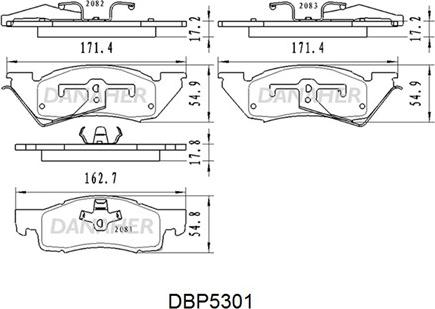 Danaher DBP530/1 - Тормозные колодки, дисковые, комплект autospares.lv