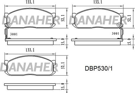 Danaher DBP530/1 - Тормозные колодки, дисковые, комплект autospares.lv