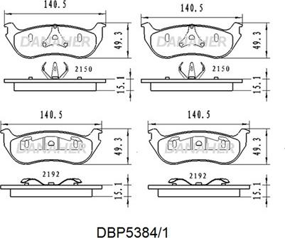 Danaher DBP5384/1 - Тормозные колодки, дисковые, комплект autospares.lv