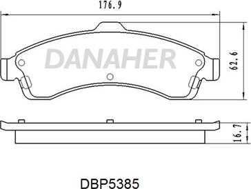 Danaher DBP5385 - Тормозные колодки, дисковые, комплект autospares.lv