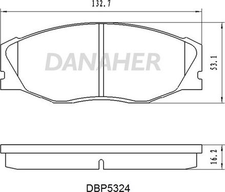 Danaher DBP5324 - Тормозные колодки, дисковые, комплект autospares.lv