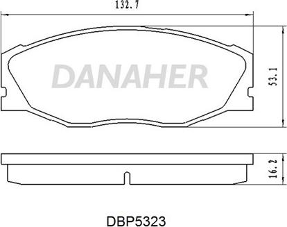 Danaher DBP5323 - Тормозные колодки, дисковые, комплект autospares.lv