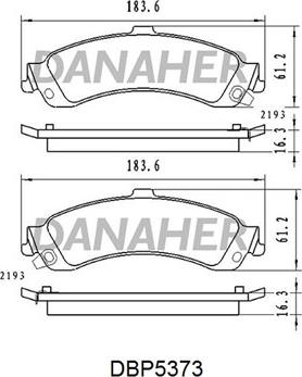 Danaher DBP5373 - Тормозные колодки, дисковые, комплект autospares.lv