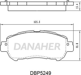 Danaher DBP5249 - Тормозные колодки, дисковые, комплект autospares.lv