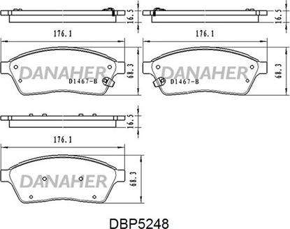 Danaher DBP5248 - Тормозные колодки, дисковые, комплект autospares.lv