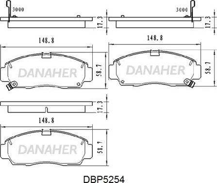 Danaher DBP5254 - Тормозные колодки, дисковые, комплект autospares.lv