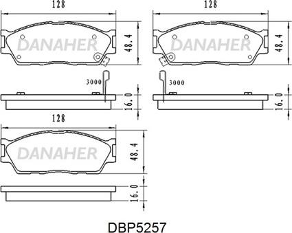 Danaher DBP5257 - Тормозные колодки, дисковые, комплект autospares.lv