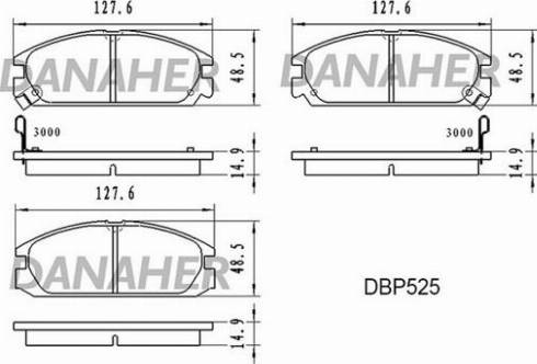 Danaher DBP525 - Тормозные колодки, дисковые, комплект autospares.lv