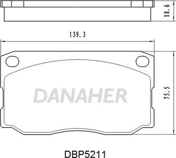 Danaher DBP521/1 - Тормозные колодки, дисковые, комплект autospares.lv